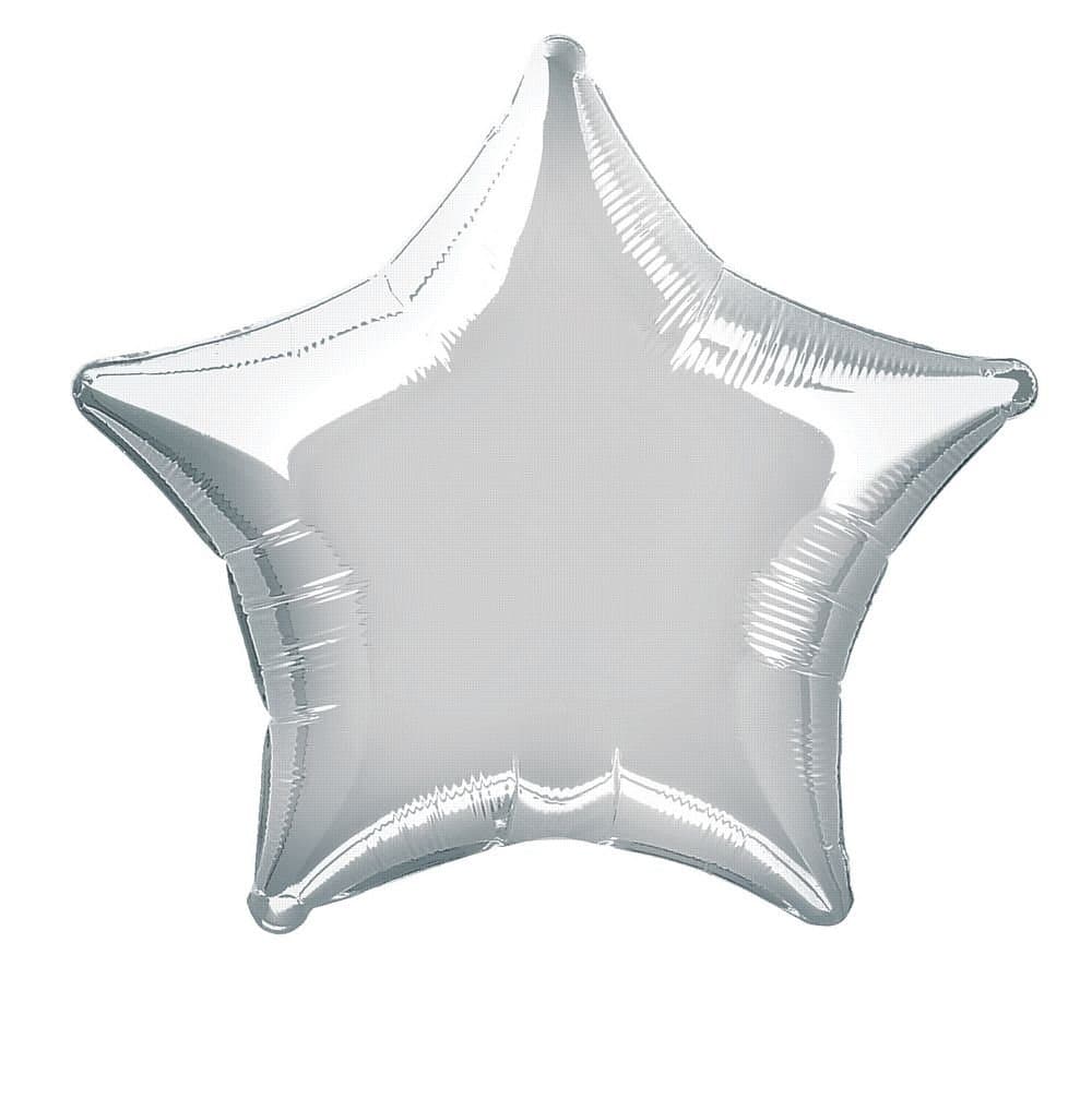 Balloonistics Silver Metallic Star Shape Foil Balloons – 18-Inch Pack of 5 Reusable Aluminium Star Balloons for Birthday, Wedding, Anniversary & Elegant Party Decoration