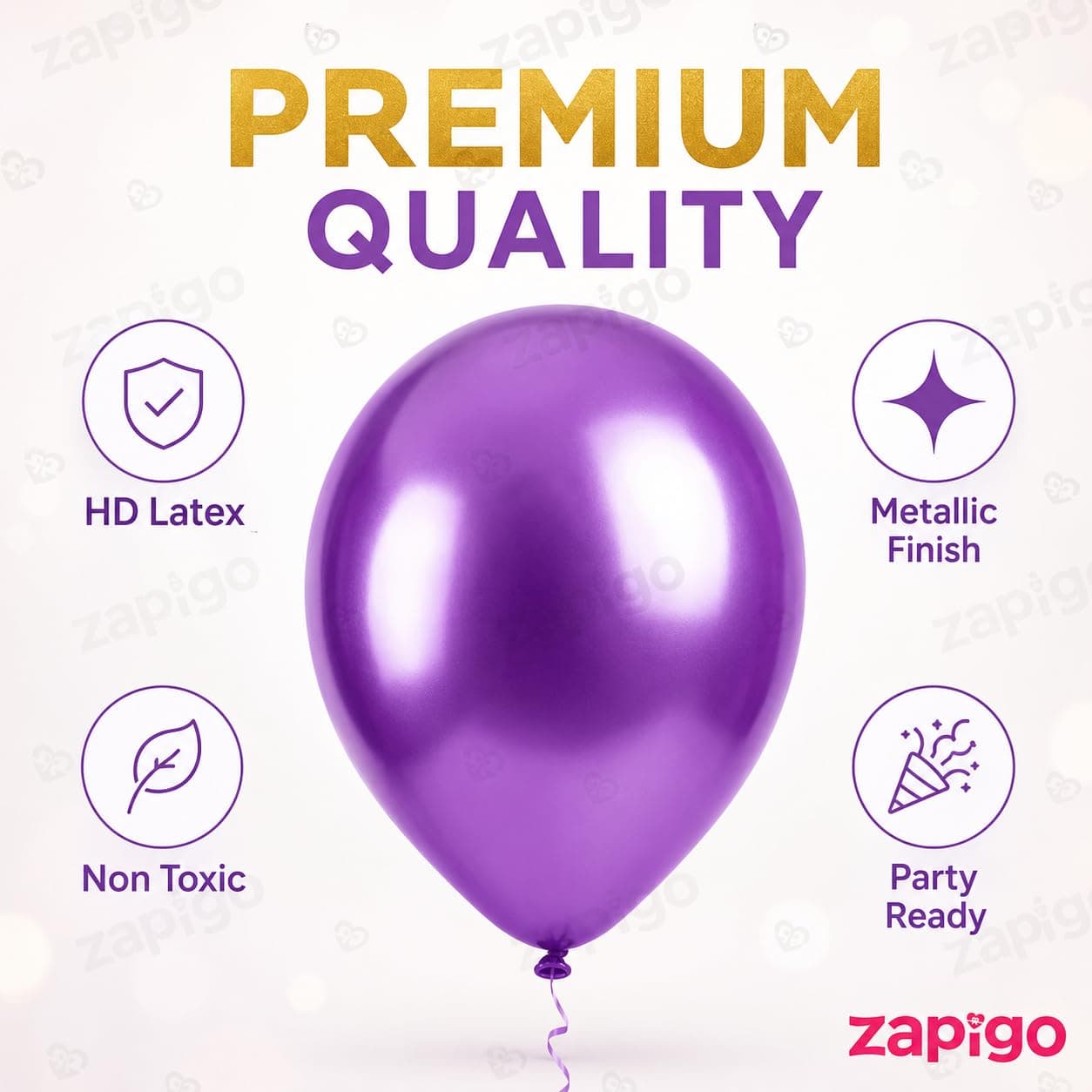 Balloonistics 10 Inch (Pack Of 50) Balloons for Birthday Decoration, Decoration for Weddings, Engagement, Baby Shower, 1st Birthday, Anniversary Party, Birthday Party supplies (Purple) thumbnail 2