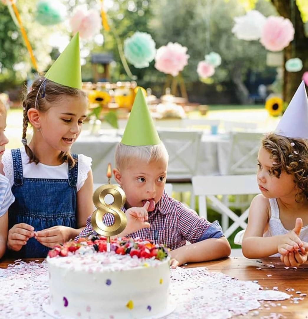 Balloonistics Gold Metallic Number Candles Full Set 0-9 - 10-Piece 3D Golden Cake Toppers for Birthdays, Anniversaries, Milestone Celebrations, Party Decorations, Photo Booth Props thumbnail 3