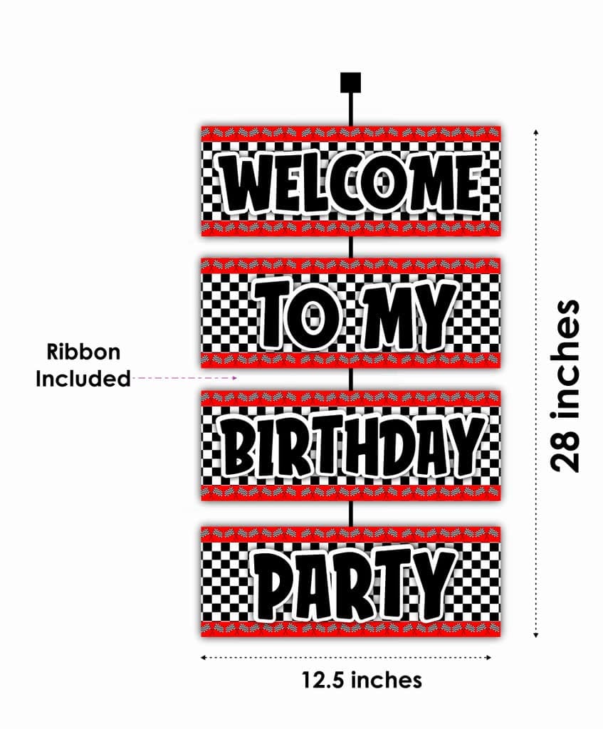 Balloonistics MotoGP Theme Birthday Welcome Board - Large 2.3ft Cardstock Racing Banner for Indoor & Outdoor - Grand Prix Motorbike Party Decorations, Racing Flags & Track Backdrop (Welcome Outdoor Board) thumbnail 2