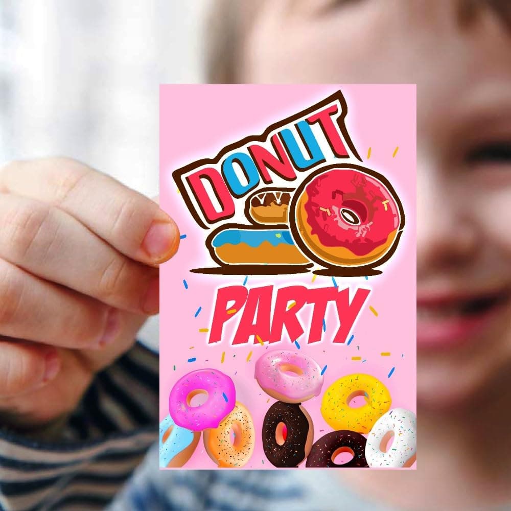 Balloonistics Donut Theme Birthday Invitation Cards - Pack of 10 Fill-In Invitations with Envelopes - Double-Sided Cardstock, Sweet One & Donut Grow Up Party Supplies for Kids (Invite Cards - Pack of 10) thumbnail 2
