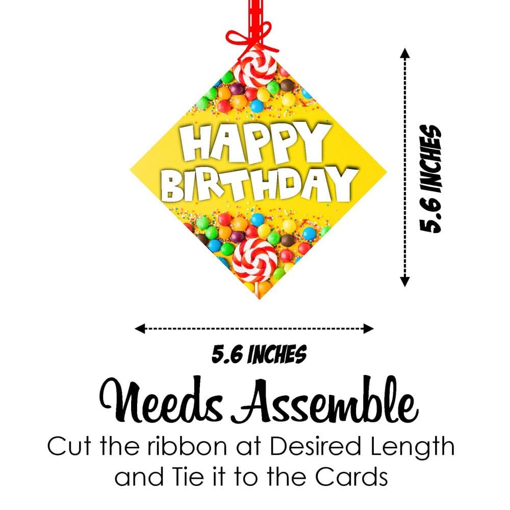 Balloonistics Candy Theme Happy Birthday Hanging Decorations - Pack of 12 Double-Sided Cardstock Swirls & Cutouts - Sweet One, Candyland, and Lollipop Party Supplies, Includes Ribbons & Hooks (Hangings - Pack of 12) thumbnail 7