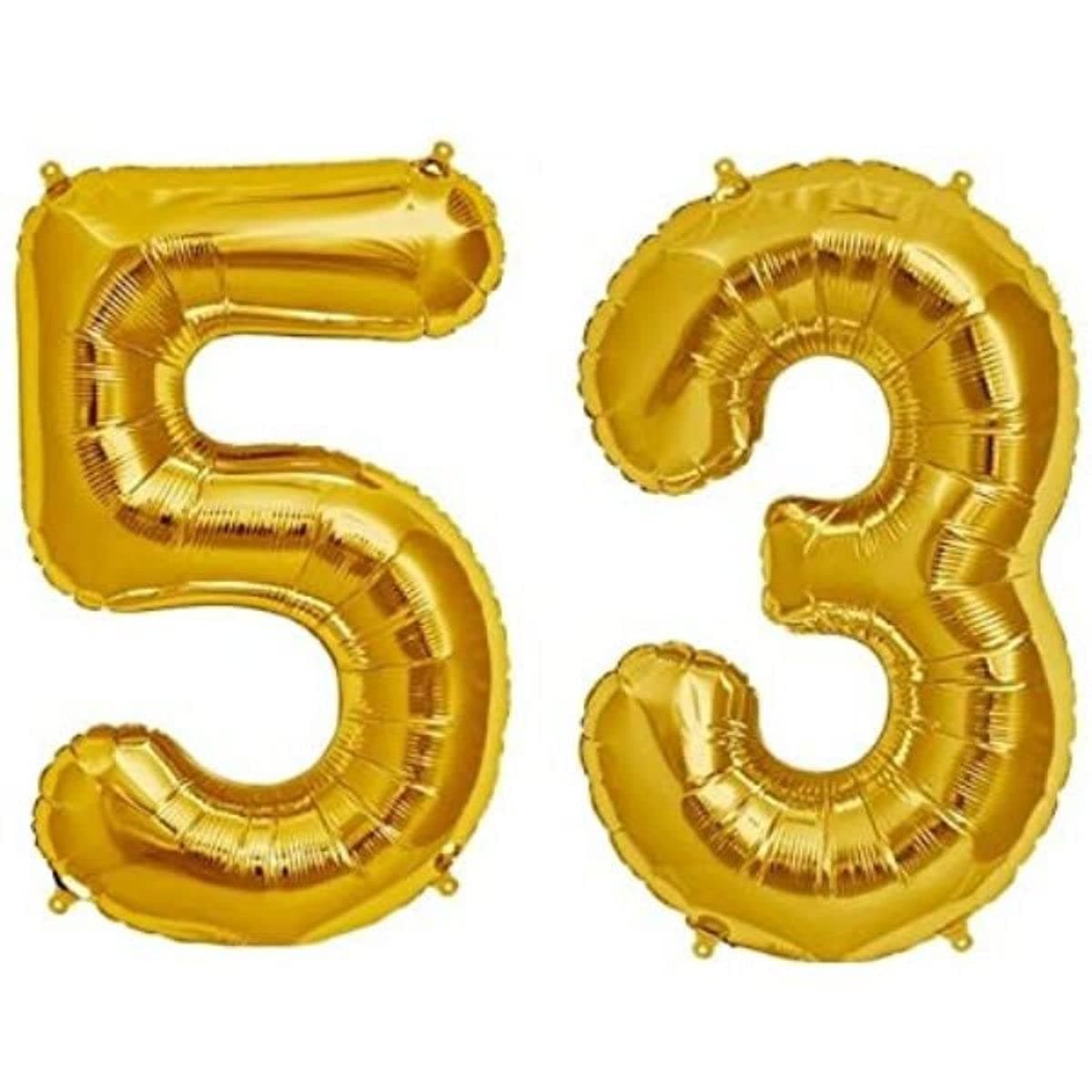 Balloonistics Gold Foil Number 53 Balloon – 16 Inch Golden Foil Number for Custom Age, Year & Phrase Party Decoration (Number 53) thumbnail 1