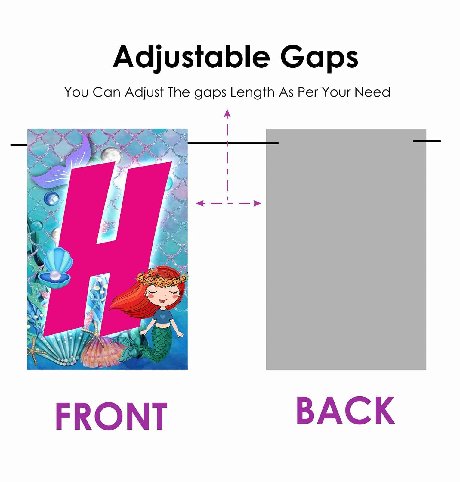 Balloonistics Mermaid Underwater Theme Happy Birthday Banner – Magical Ocean & Sea Bunting for Kids' Mermaid Birthday Party Decoration (Pack of 1) thumbnail 6
