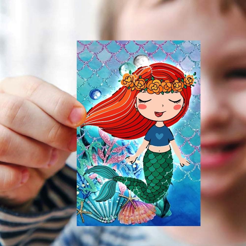 Balloonistics Underwater Mermaid Birthday Invitation Cards with Envelopes – Kids Birthday Party Invites for Boys & Girls Mermaid Theme Party – Pack of 10 thumbnail 2