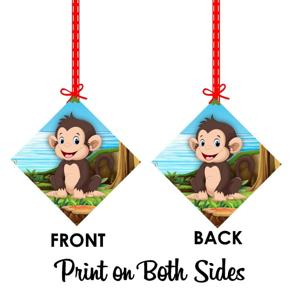Balloonistics Monkey Theme Party Hangings - Pack of 12 Jungle Safari Ceiling Decorations - Premium Cardstock Animal Cutouts with Swirls, Cute Monkey Birthday Decor for Boys & Girls (Hangings - Pack of 12) thumbnail 8