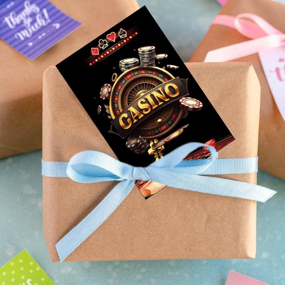 Balloonistics Casino Theme Birthday Invitation Cards (Pack of 10) with Envelopes - Double-Sided Premium Cardstock Invites for Poker Night, Las Vegas Style & Casino Royale Parties (Invite Cards - Pack of 10) thumbnail 3