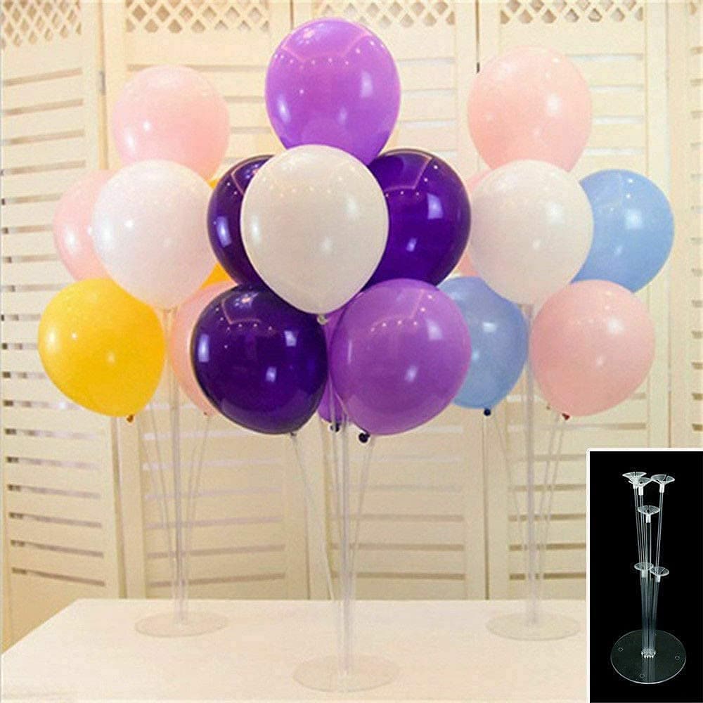 Balloonistics Balloon Stand Kit – Pack of 2 Clear Table Desktop Balloon Holders with 7 Sticks, 7 Cups & 1 Base – Reusable Birthday Display Centrepiece thumbnail 4