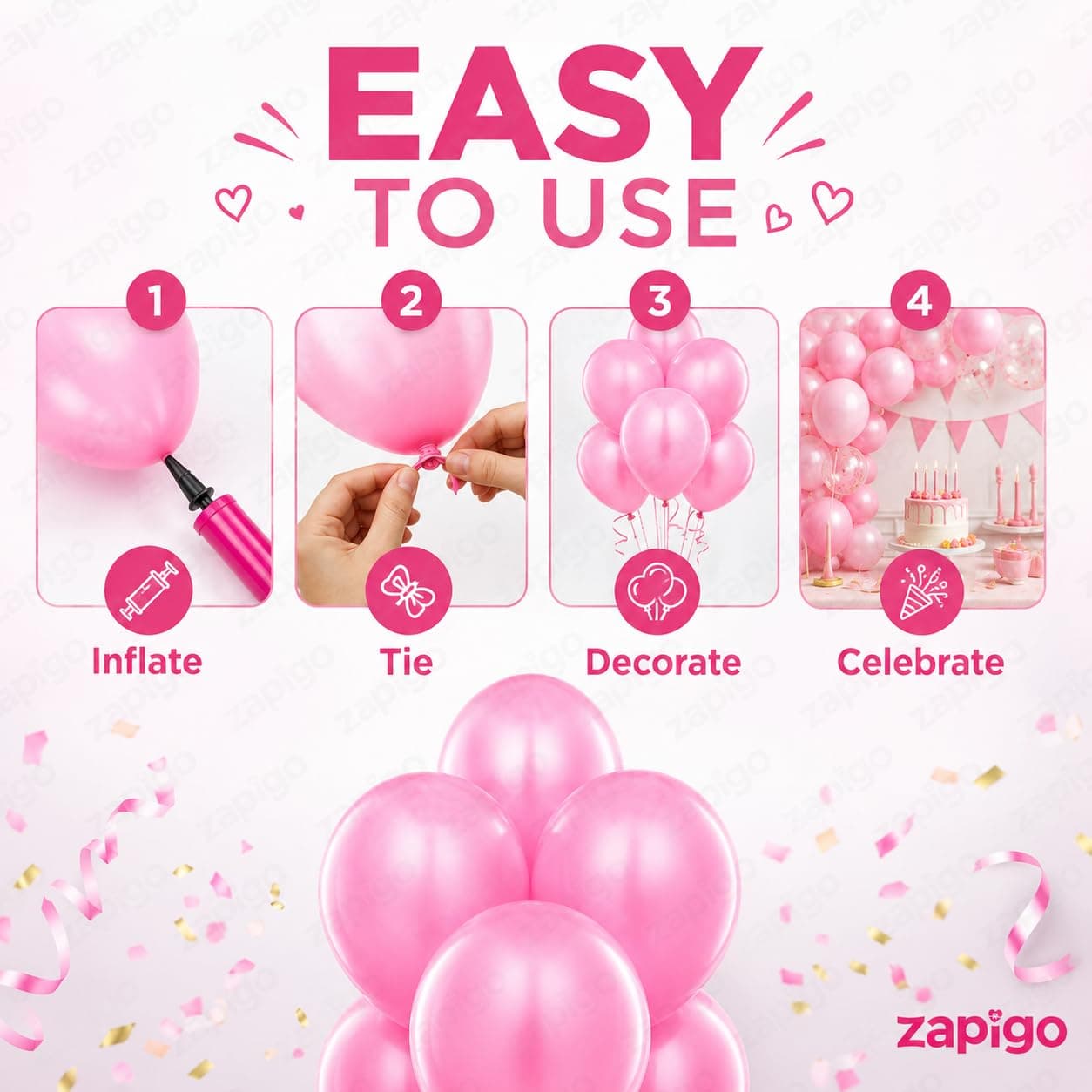Balloonistics 25-Pack Light Pink Latex Balloons – Solid Colour Balloons for Girls Birthday, Baby Shower, Bridal Shower & Soft Feminine Party Decoration thumbnail 7