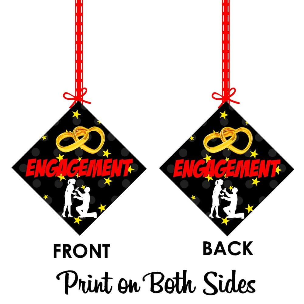 Balloonistics Engagement Theme Hanging Decorations Double-Sided Cardstock Signs with Ribbons Premium Engagement Party Supplies (Hangings - Pack of 12) thumbnail 8
