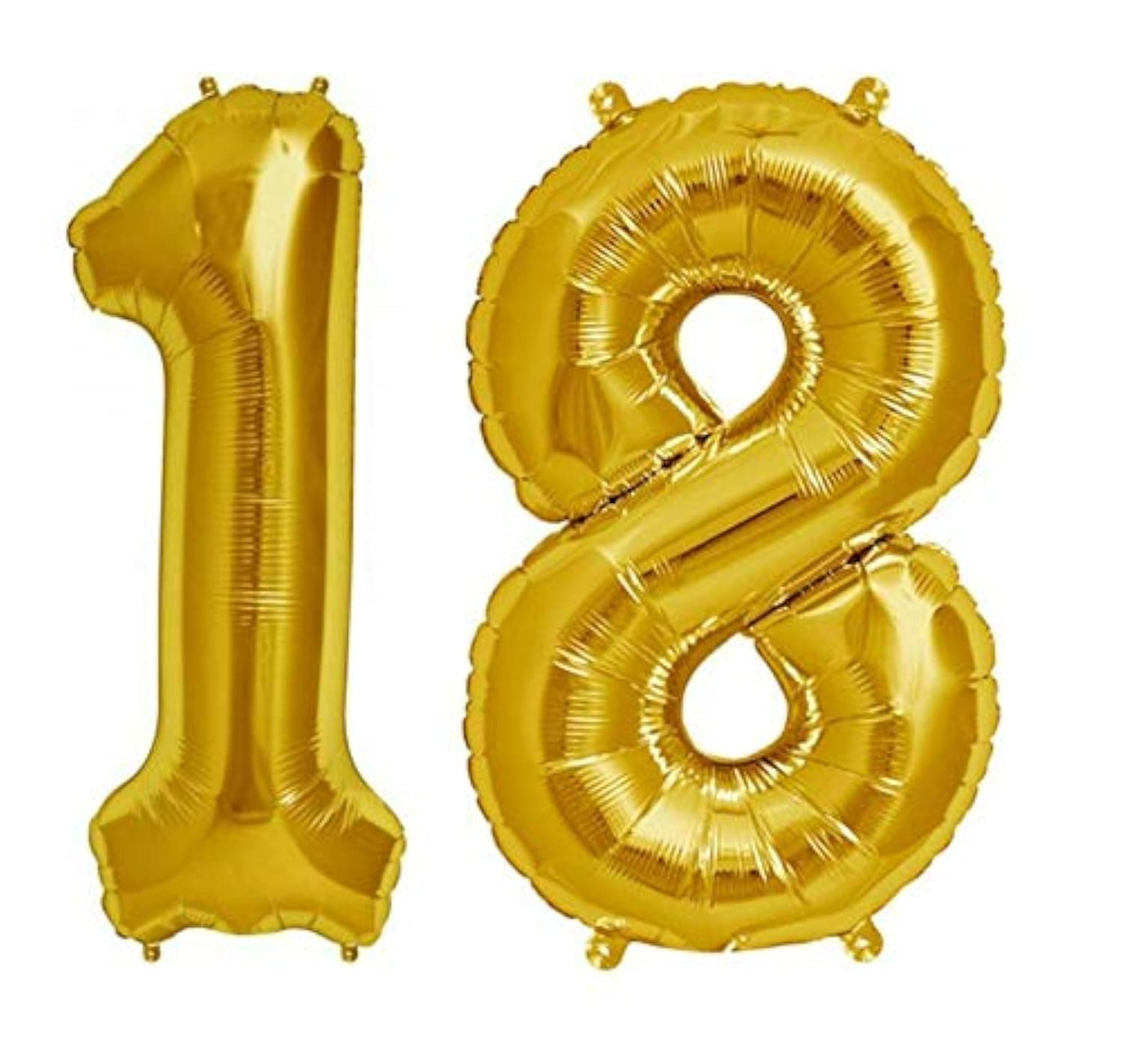 Balloonistics Gold Number 18 Foil Balloon – Large Metallic Gold Number Eighteen Balloon for 18th Birthday, Coming of Age & Party Decorations (Gold, Number 18) thumbnail 1