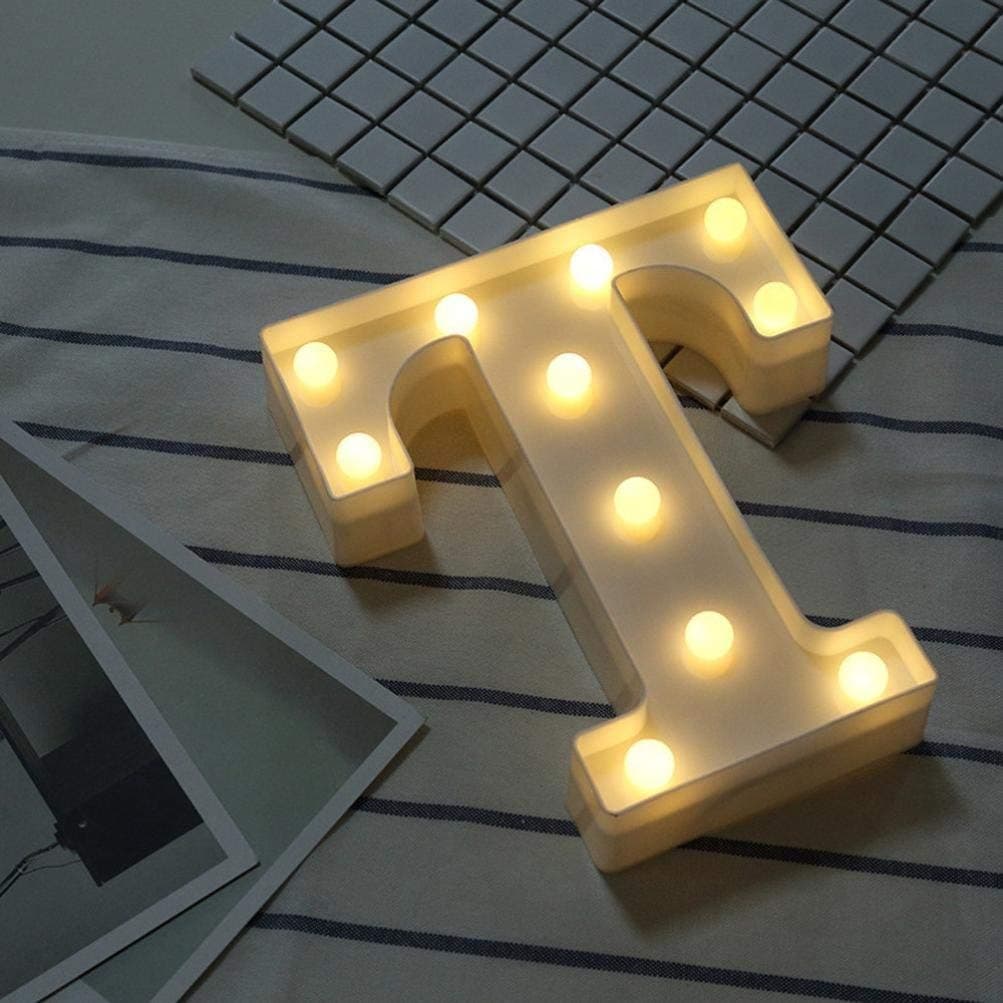 Balloonistics Warm White LED Marquee Letter T Light – 9 Inch Cordless Battery-Operated Standing Alphabet Sign for Birthday, Wedding & Personalised Home Decor thumbnail 3