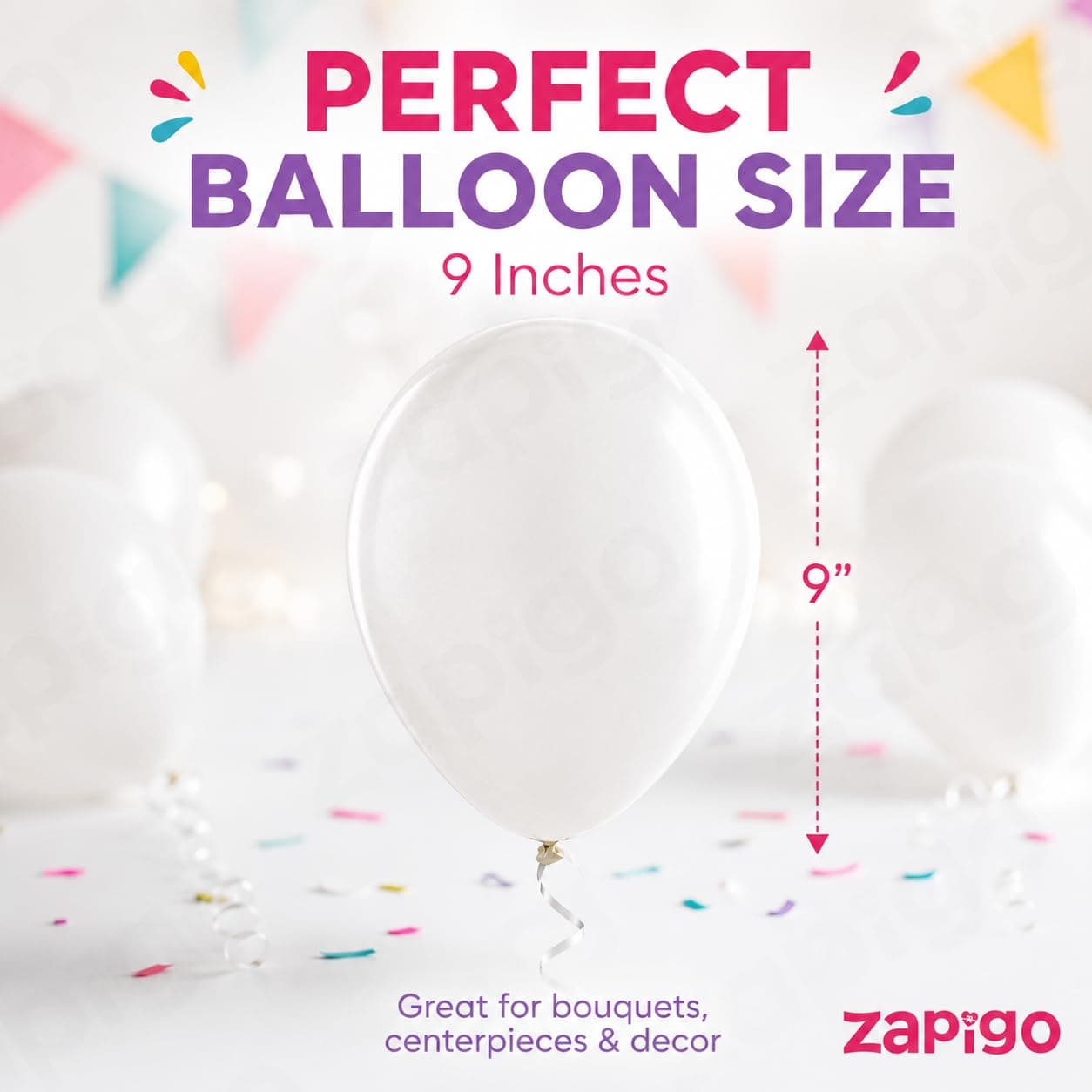 Balloonistics 50-Pack Metallic White Shiny Latex Balloons – HD White Balloons for Wedding, Baby Shower, Winter Theme & Elegant Party Decoration thumbnail 3