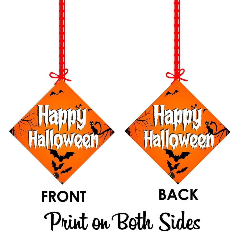 Balloonistics Halloween Theme Hanging Decorations - Pack of 12 Double-Sided Cardstock Cutouts - Spooky Pumpkin, Ghost & Bat Party Decor, Haunted House Ceiling Hangings (Hangings - Pack of 12) thumbnail 7