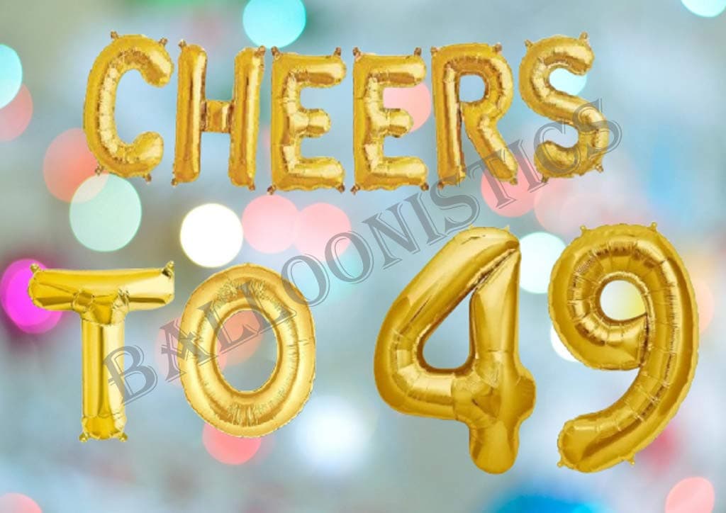 Balloonistics Cheers to Forty Nine Foil Balloon Combo – “Cheers to 49” & Number 49 Foil Balloon Set for 49th Birthday & Last Year of Forties Party Decorations thumbnail 3