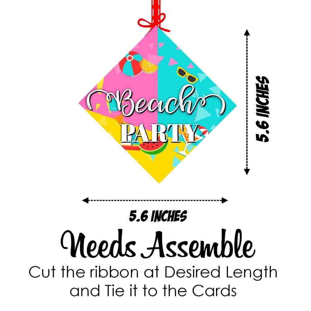 Balloonistics Beach Party Birthday Hanging Decorations - Pack of 12 Double-Sided Cardstock Swirls & Cutouts - Tropical Summer, Pool Side & Luau Theme Party Decor, Sun, Sand & Surf Ceiling Hangings (Hangings - Pack of 12) thumbnail 7