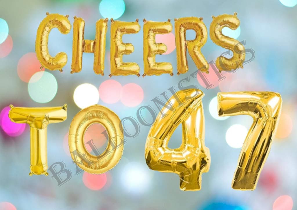 Balloonistics Cheers to Forty Seven Foil Balloon Combo – “Cheers to 47” & Number 47 Foil Balloon Set for 47th Birthday & Anniversary Party Decorations thumbnail 3