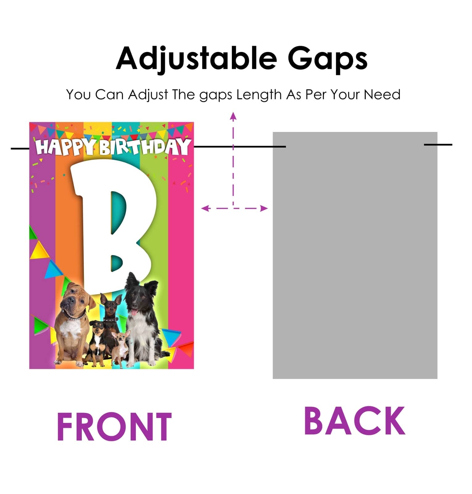Balloonistics Bow Bow Party Birthday Banner - Puppy Dog & Paw Print Cardstock Bunting for Kids Birthday Decorations - Doggy & Pet Theme Party Supplies, Puppy Lover Backdrop thumbnail 3