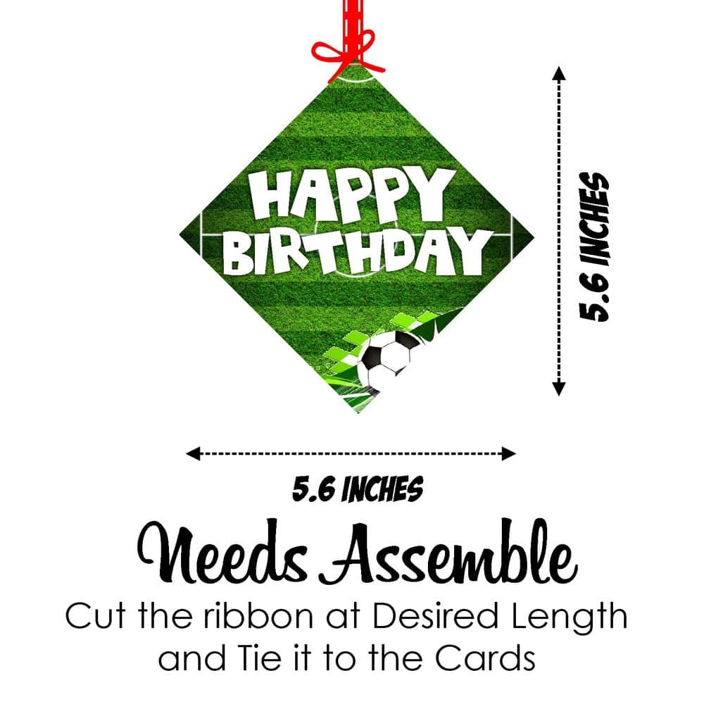 Balloonistics Football Theme Happy Birthday Hanging Decorations - Double-Sided Cardstock Soccer Stadium Cutouts - Sports Theme Ceiling Decor for Boys & Fans - Includes Ribbons (Hangings - Pack of 12) thumbnail 7