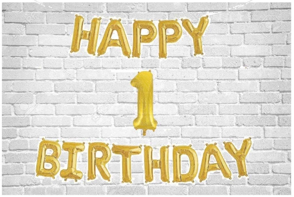 Balloonistics Happy Birthday Letter Golden Foil Balloons and Number Golden Foil Balloon for Party Decoration (Number 1) thumbnail 1
