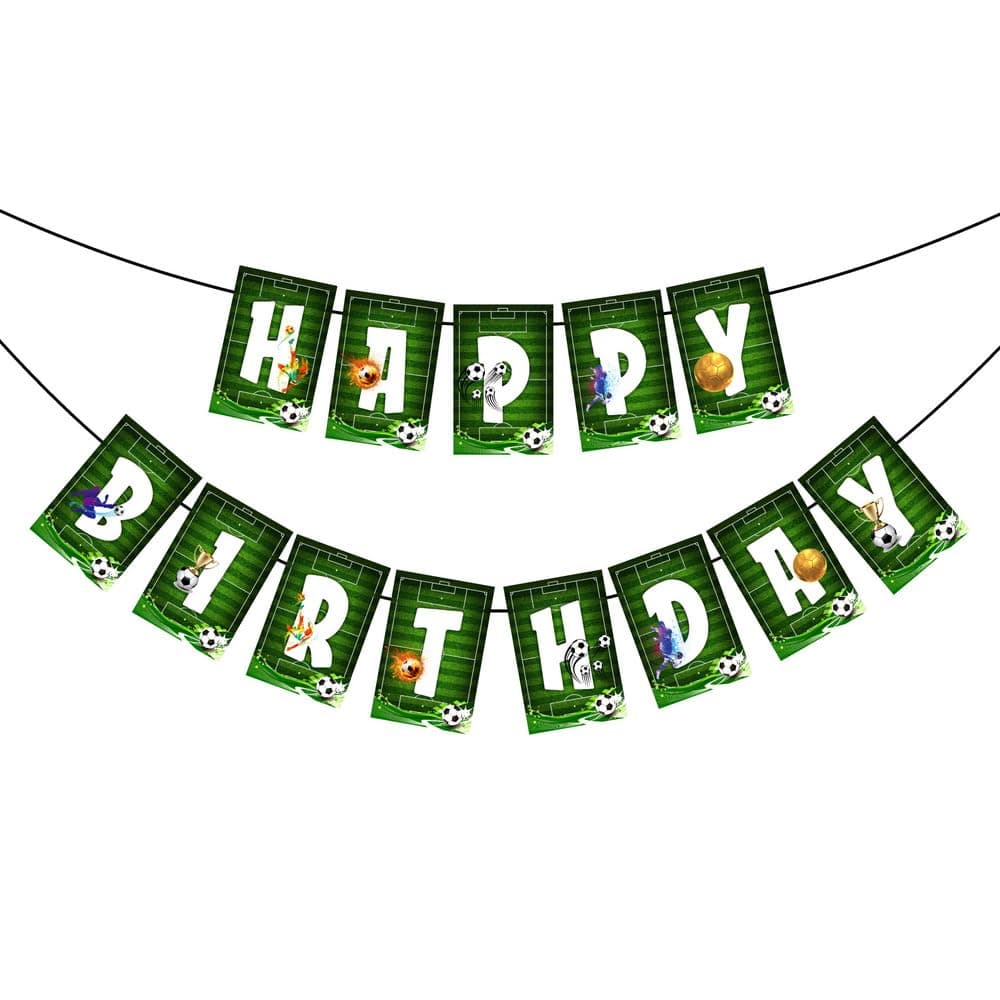 Balloonistics Football Theme Happy Birthday Banner – Sports Soccer Theme Birthday Party Banner for Boys Football Birthday Party Decorations (Pack of 1) thumbnail 2