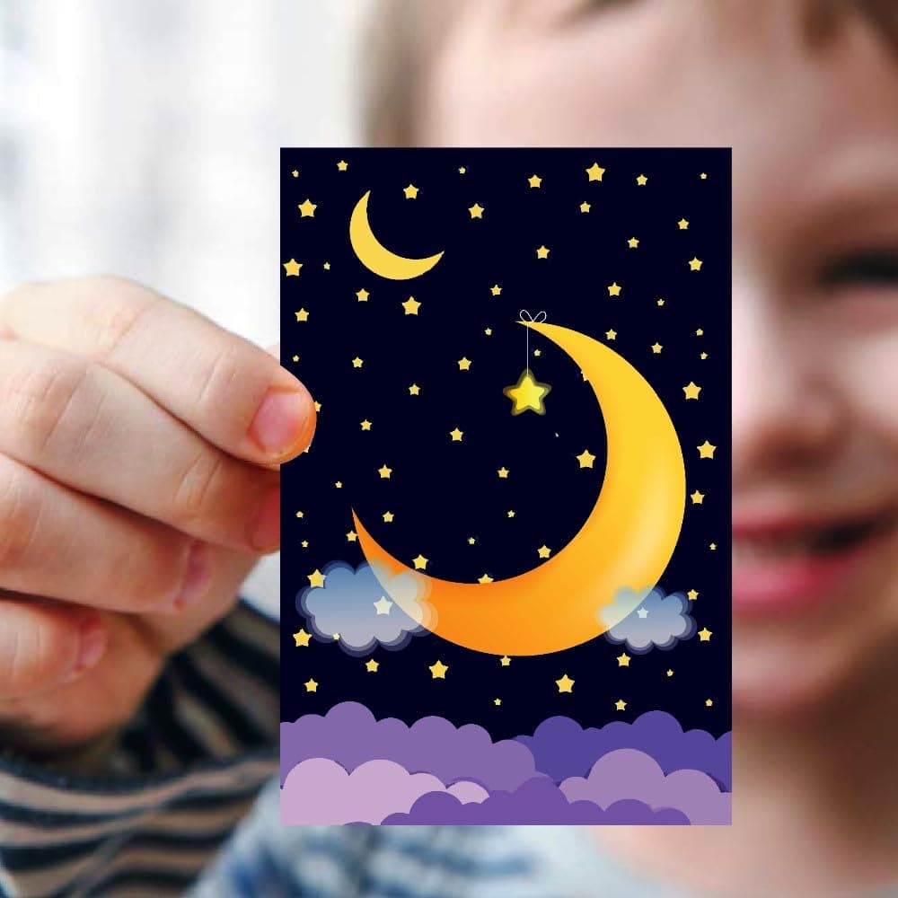 Balloonistics Moon and Stars Theme Birthday Invitation Cards - Pack of 10 Double-Sided Cardstock Invites - "Twinkle Twinkle Little Star" & Over the Moon Party Supplies, Premium Fill-in-the-Blank Birthday Stationery (Invite Cards - Pack of 10) thumbnail 2