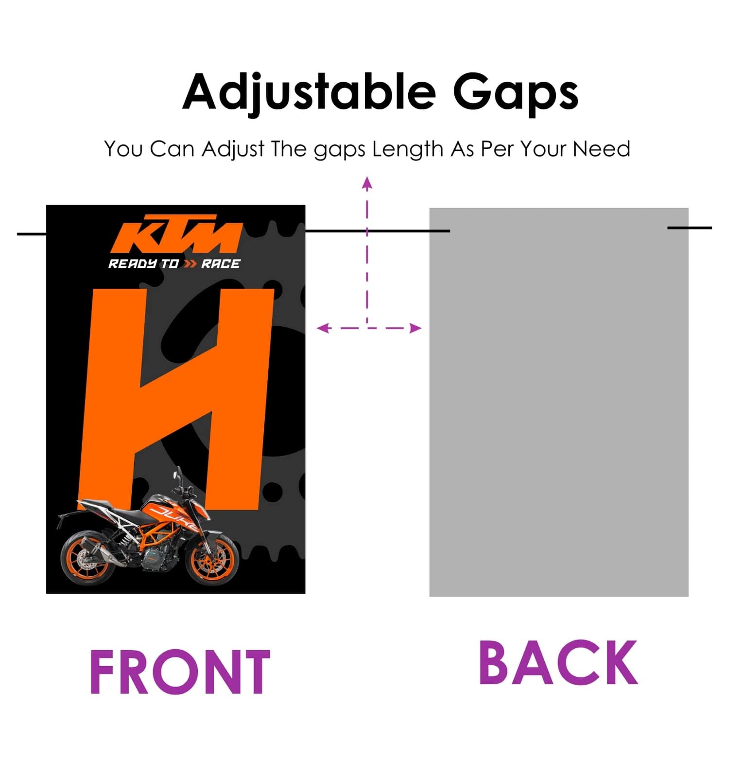 Balloonistics KTM Theme Happy Birthday Banner - Racing Orange & Black Cardstock Bunting for Motocross Fans - Dirt Bike, Supermoto & Enduro Party Decorations, Ready To Race Backdrop thumbnail 3