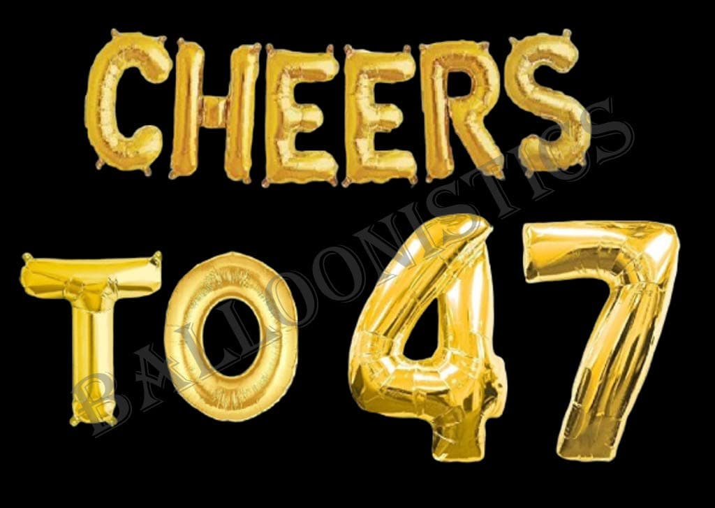 Balloonistics Cheers to Forty Seven Foil Balloon Combo – “Cheers to 47” & Number 47 Foil Balloon Set for 47th Birthday & Anniversary Party Decorations thumbnail 2