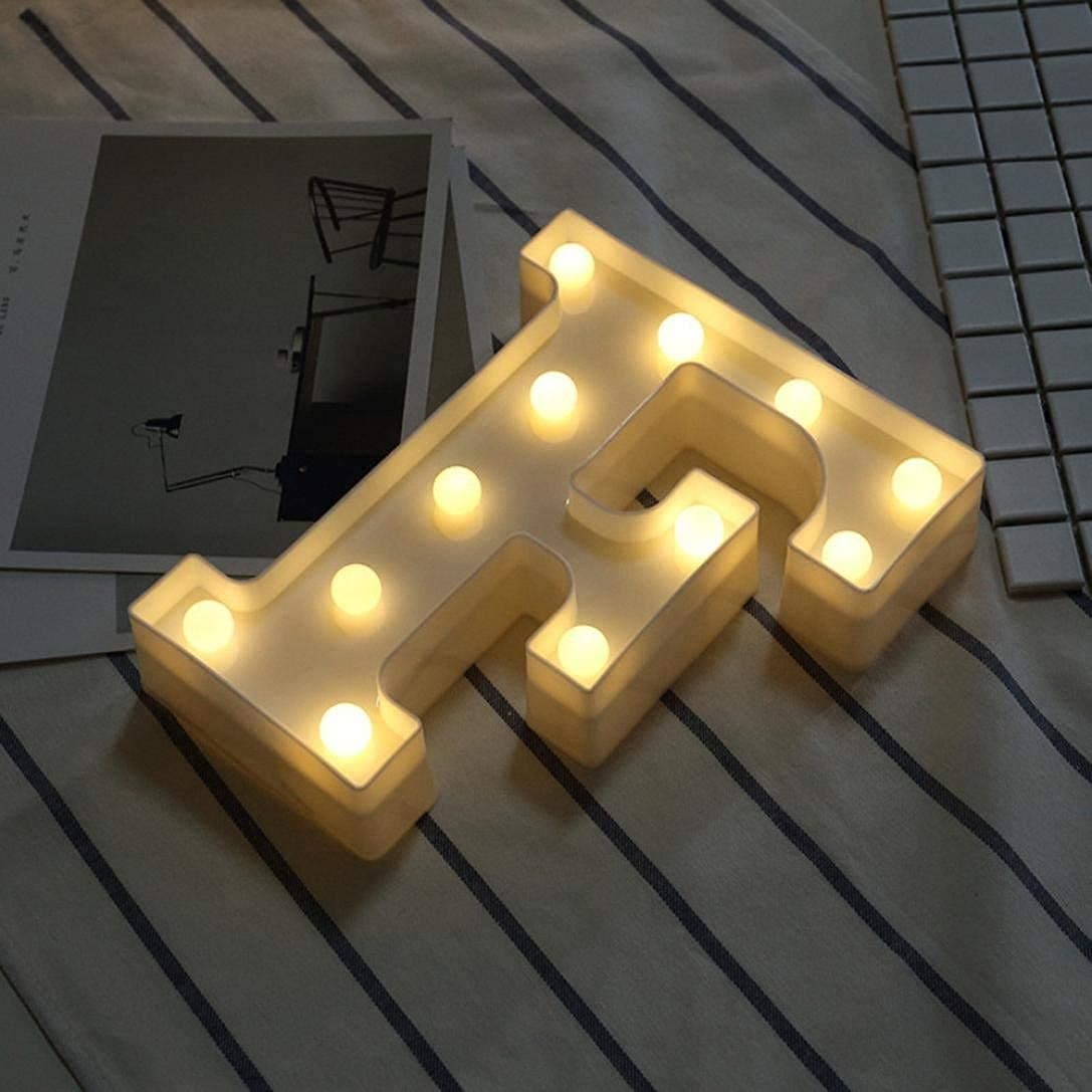 Balloonistics Warm White LED Marquee Letter F Light – 9 Inch Cordless Battery-Operated Standing Alphabet Sign for Birthday, Wedding & Personalised Home Decor thumbnail 3