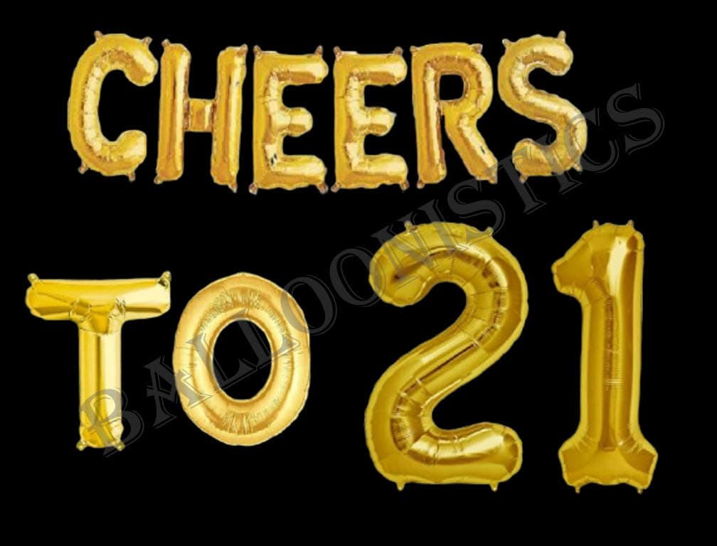 Balloonistics Cheers to Twenty One Foil Balloon Combo – “Cheers to 21” & Number 21 Foil Balloon Set for 21st Birthday & Coming of Age Party Decorations thumbnail 2