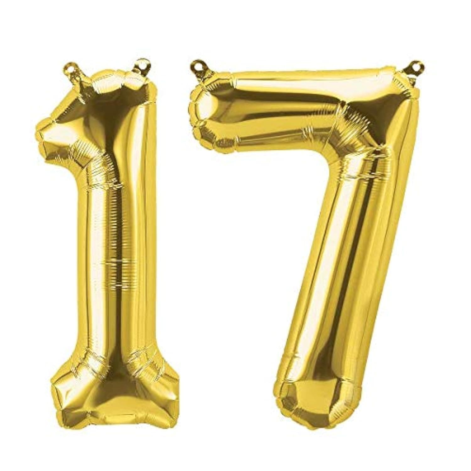 Balloonistics Gold Number 17 Foil Balloon – Large Metallic Gold Number Seventeen Balloon for 17th Birthday, Teen Milestone & Party Decorations (Gold, Number 17) thumbnail 1