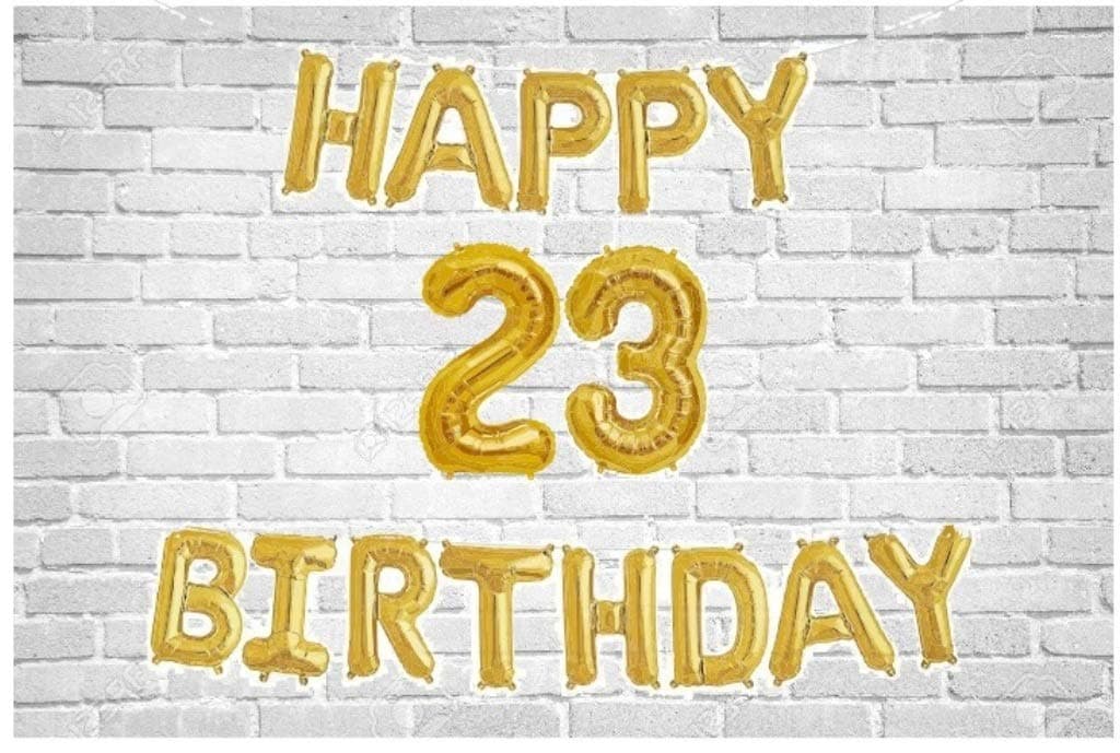 Balloonistics Happy Birthday Letter Golden Foil Balloons and Number Golden Foil Balloon for Party Decoration (Number 23) thumbnail 1