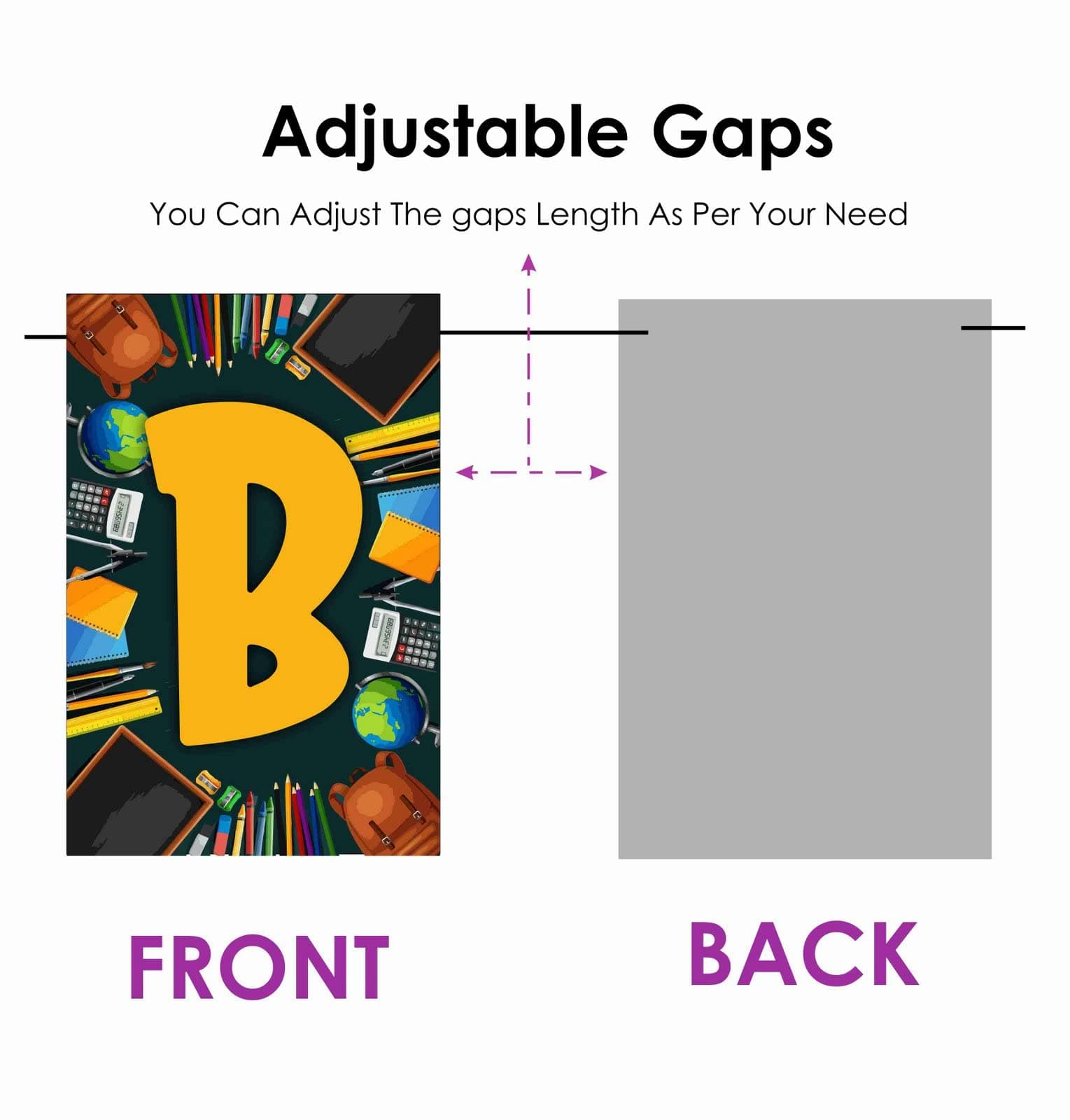 Balloonistics Back to School Banner - School Bus & Stationery Cardstock Bunting for Classroom Decorations - First Day of School Party Supplies, Welcome Back Teacher & Student Backdrop thumbnail 3