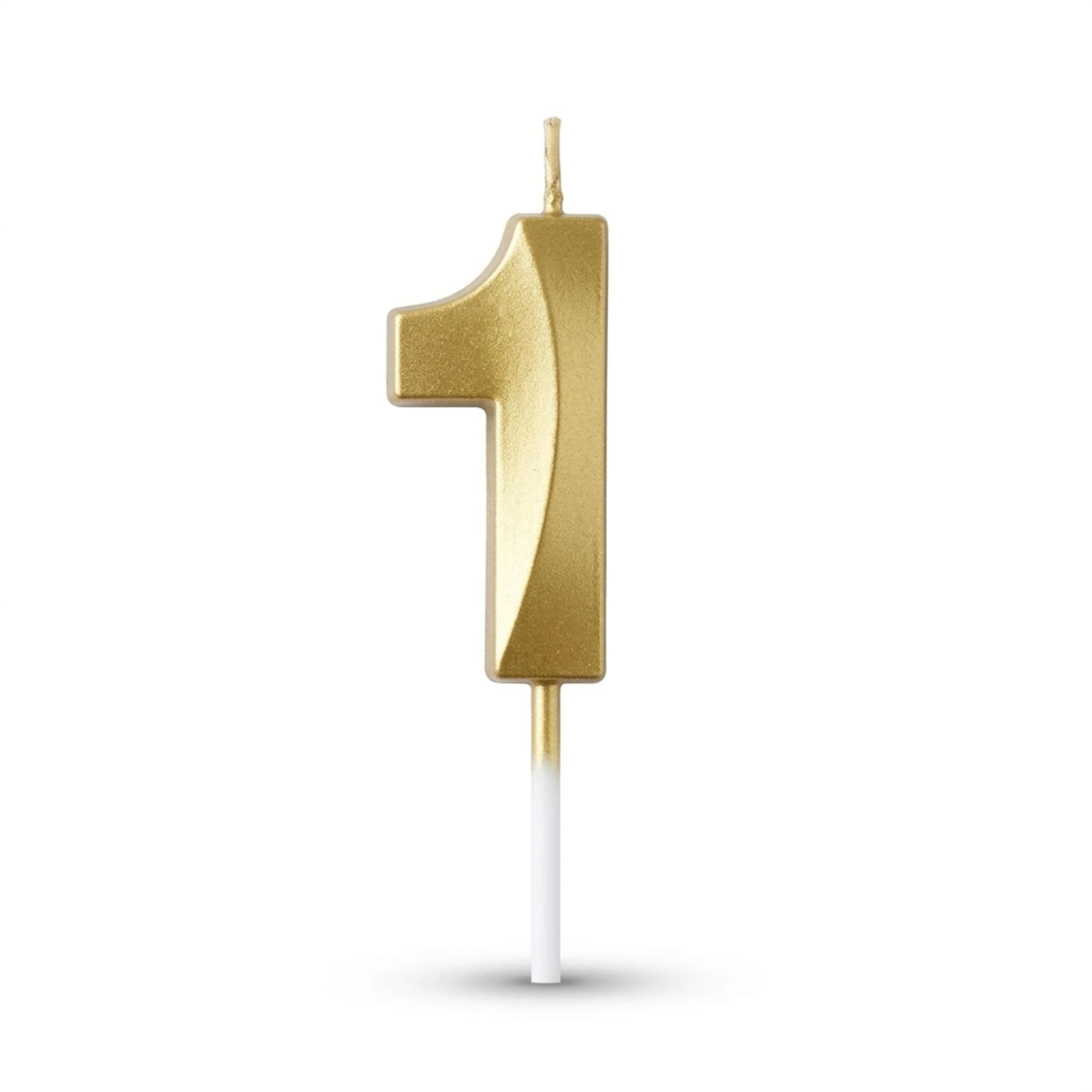 Balloonistics Gold Number 1 Birthday Candle - 3D Metallic Cake Topper for 1st Birthday, Anniversary, Party & Celebration Cake Decoration thumbnail 1