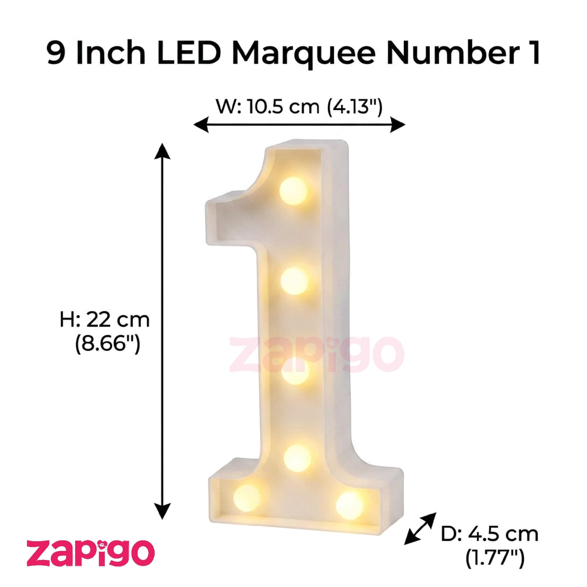 Balloonistics LED Marquee Number 14 Light - Cordless Battery-Operated 8.66-Inch Warm Glow Sign for 14th Birthday, Anniversary, Wedding & Party Decoration thumbnail 2
