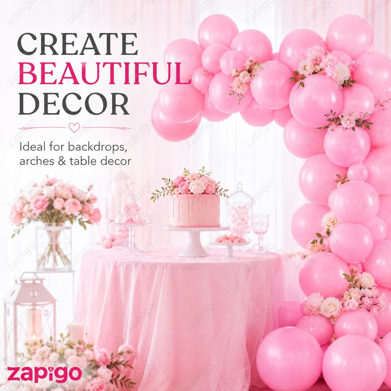 Balloonistics 50-Pack Pastel Pink Latex Balloons – Soft Glossy Finish Balloons for Girls Birthday, Baby Shower, Bridal Shower & Pink Party Decoration thumbnail 6