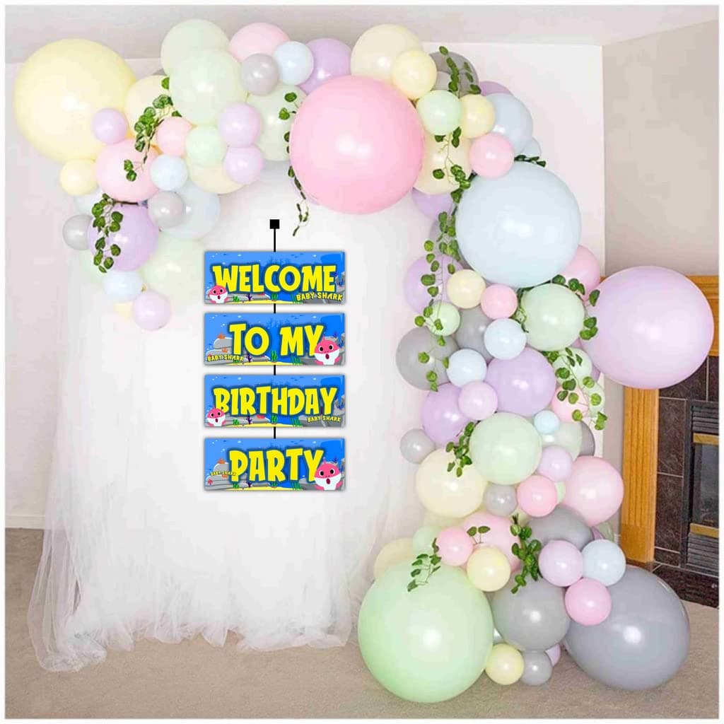 Balloonistics Little Shark Theme Welcome Board 2.3 Feet Large Cardstock Entrance Sign for Kids Birthday Party Indoor and Outdoor Decor (Welcome Outdoor Board) thumbnail 4