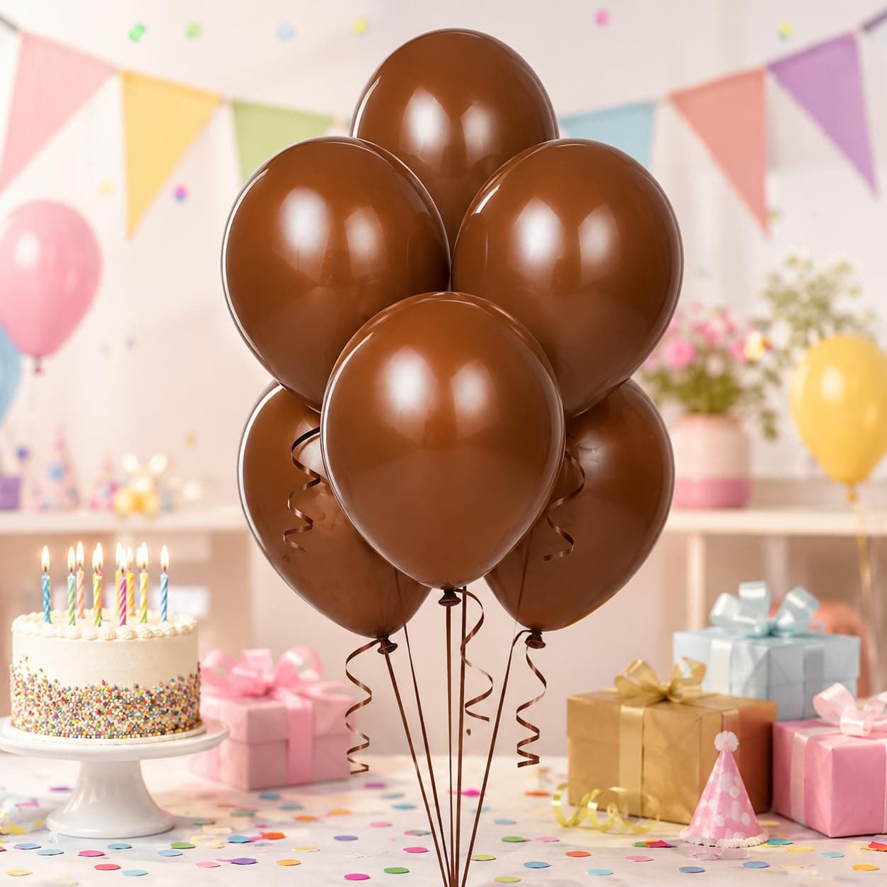 Balloonistics 25-Pack Brown Latex Balloons – Solid Colour Balloons for Chocolate Theme, Safari Party, Autumn & Earthy Celebration Decoration thumbnail 1