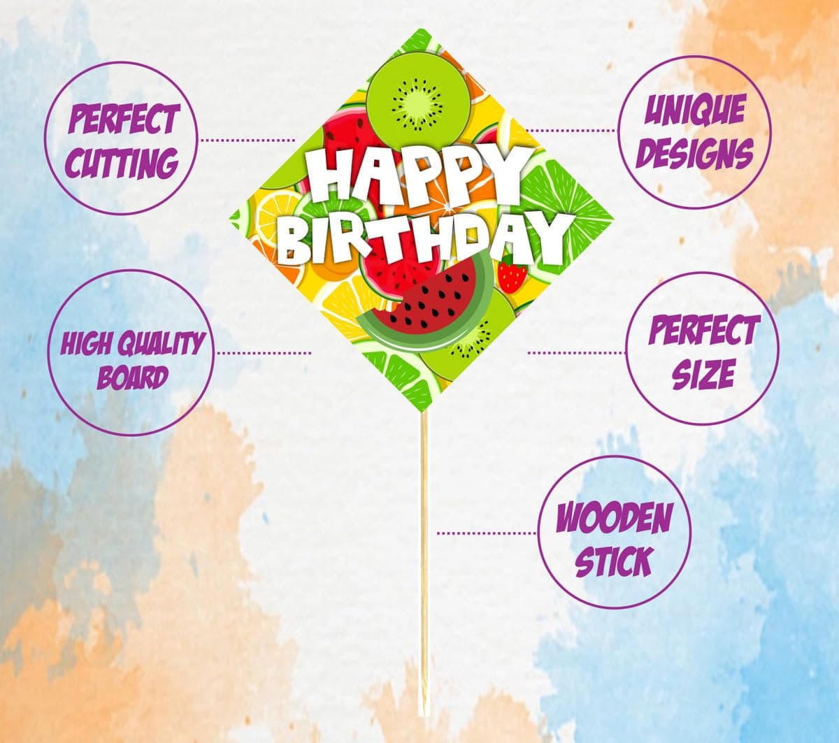 Balloonistics Fruit Theme Photo Booth Props Sweet "Tutti Frutti" Birthday Party Selfie Props Cardstock "One-in-a-Melon" Decorations Summer Bashes thumbnail 5