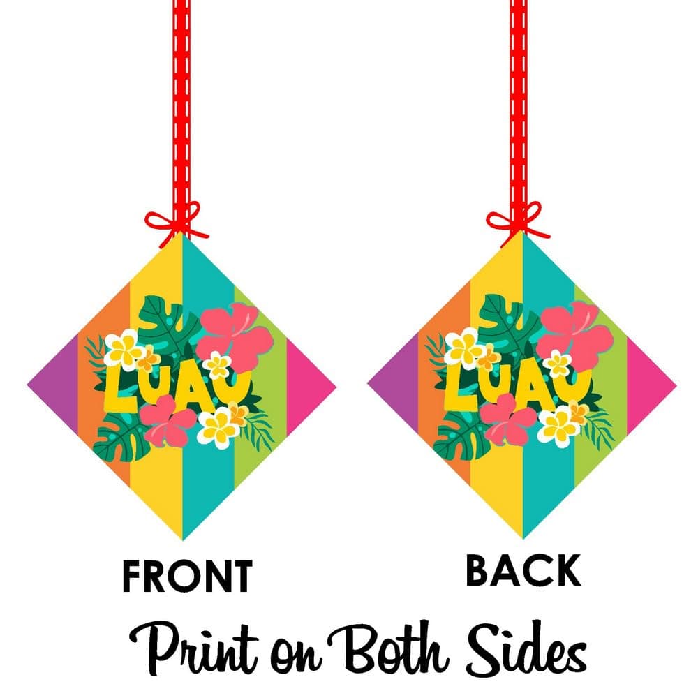Balloonistics Hawaii Luau Theme Happy Birthday Hanging Decorations (Pack of 12) - Double-Sided Tropical Hibiscus & Pineapple Cutouts - Premium Cardstock Aloha Party Decor with Ribbons Included (Hangings - Pack of 12) thumbnail 8