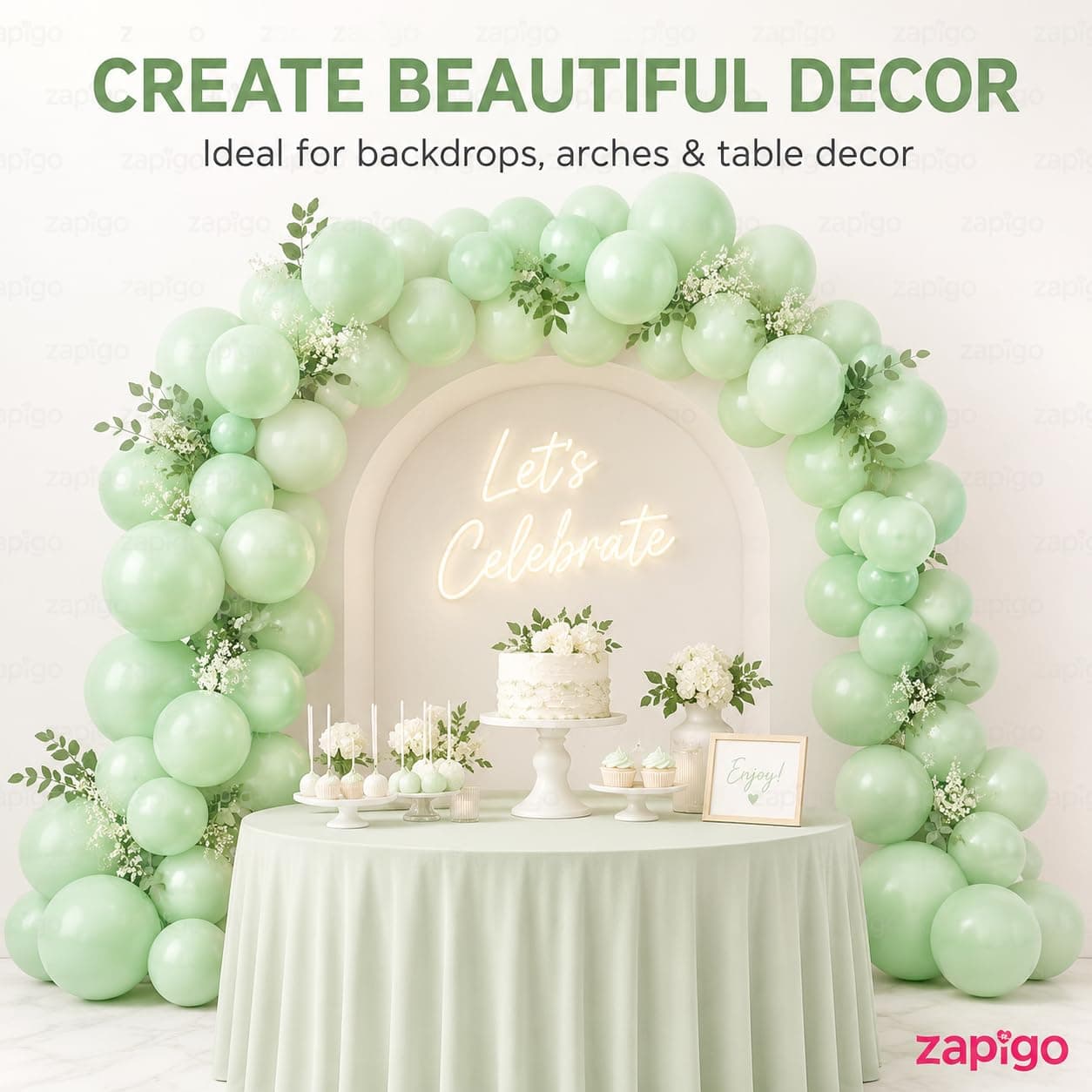 Balloonistics 50-Pack Pastel Green Latex Balloons – Soft Matte Finish Balloons for Baby Shower, Garden Party, Jungle Theme & Birthday Decoration thumbnail 6