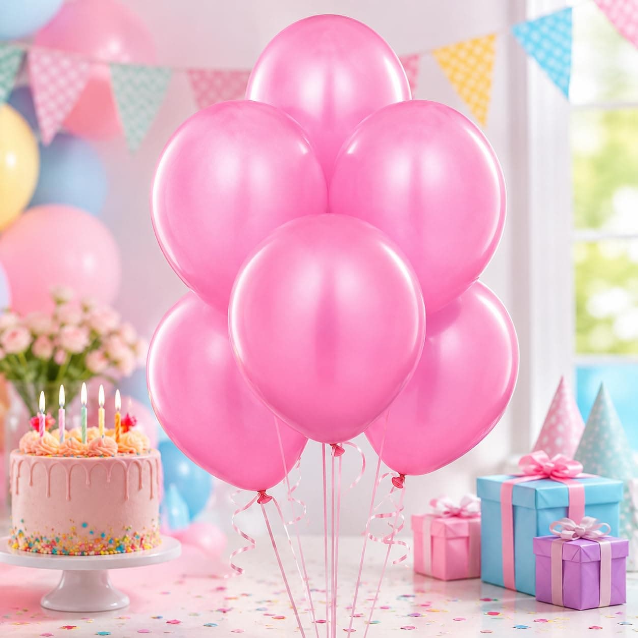 Balloonistics Pink Pastel Balloons for Decorations Pack of 50 thumbnail 1
