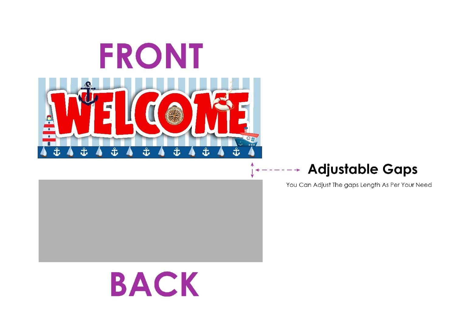 Balloonistics Sailor Outdoor Welcome Board – 2.3ft Vertical Corrugated Party Sign – Multi-Panel Entrance Display for Birthdays, Weddings & Outdoor Events thumbnail 5