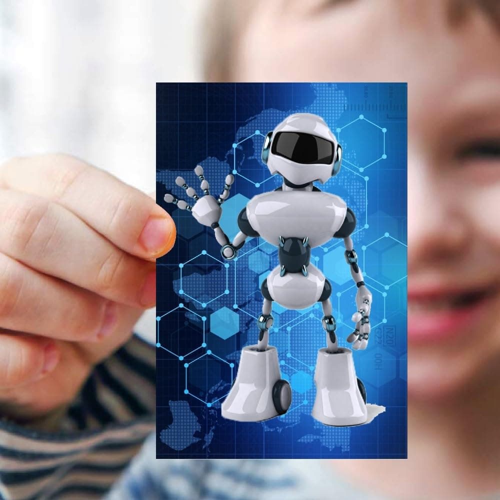 Balloonistics Robot Theme Birthday Invitation Cards - Pack of 10 Double-Sided Cardstock Invites - Futuristic Sci-Fi Party Invitations with Fill-in Details for Kids, Boys & STEM Theme Birthdays (Invite Cards - Pack of 10) thumbnail 2