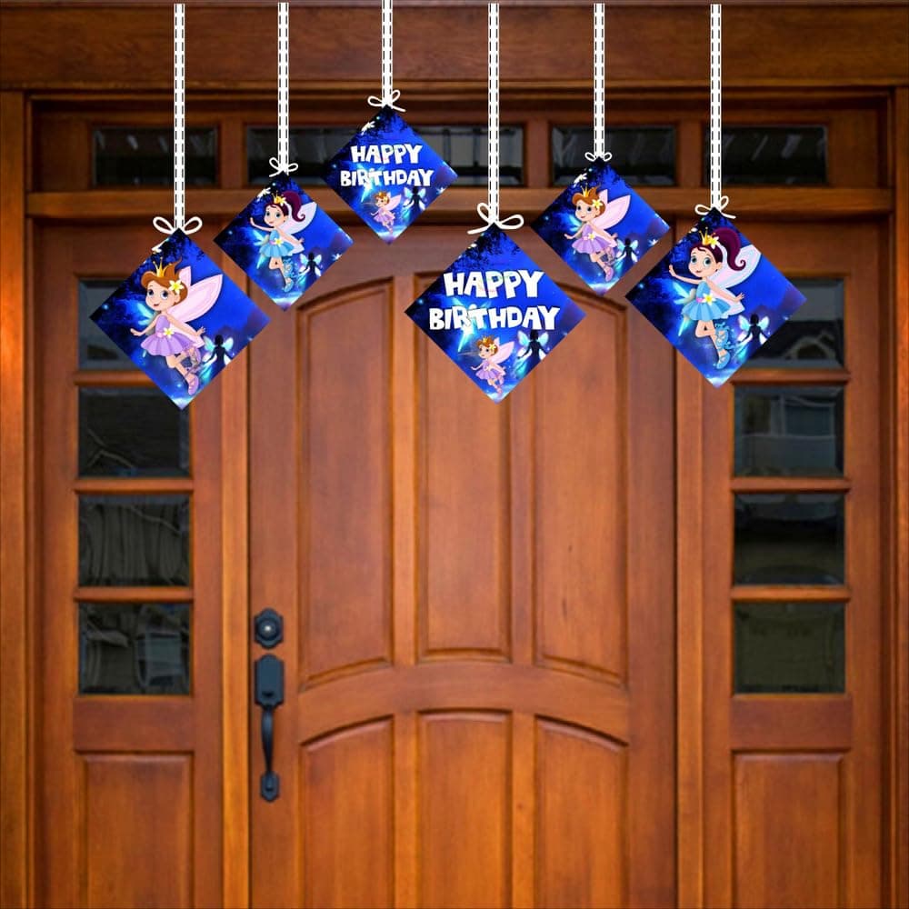 Balloonistics Fairy Theme Hanging Decorations - Pack of 12 Enchanted Forest Party Hangings - Premium Cardstock Magical Pixie, Garden Bloom & Butterfly Cutouts with Strings, Whimsical Birthday (Hangings - Pack of 12) thumbnail 3
