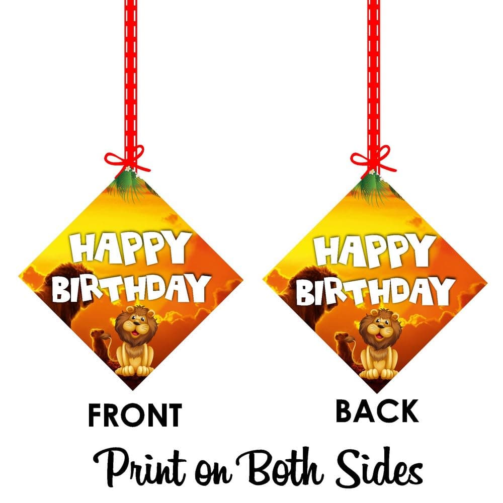 Balloonistics Lion Theme Party Hangings - Pack of 12 Roaring Jungle Safari Ceiling Decorations - Premium Cardstock Lion Cutouts with Hanging Strings, Wild One & Zoo Birthday Decor for Boys & Girls (Hangings - Pack of 12) thumbnail 8