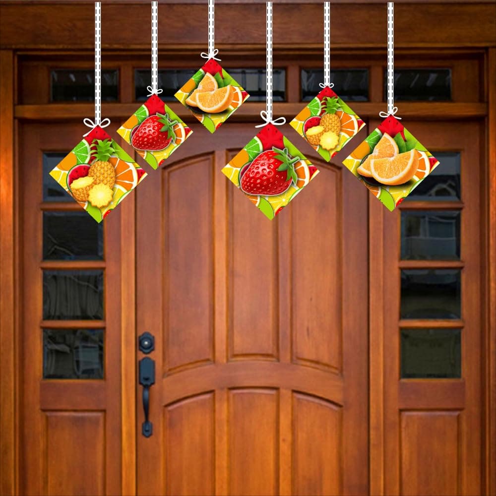 Balloonistics Fruit Theme Happy Birthday Hanging Decorations - Double-Sided Cardstock "Tutti Frutti" Cutouts - Summer Berry & Citrus Ceiling Decor for Kids - Includes Ribbons (Hangings - Pack of 12) thumbnail 3