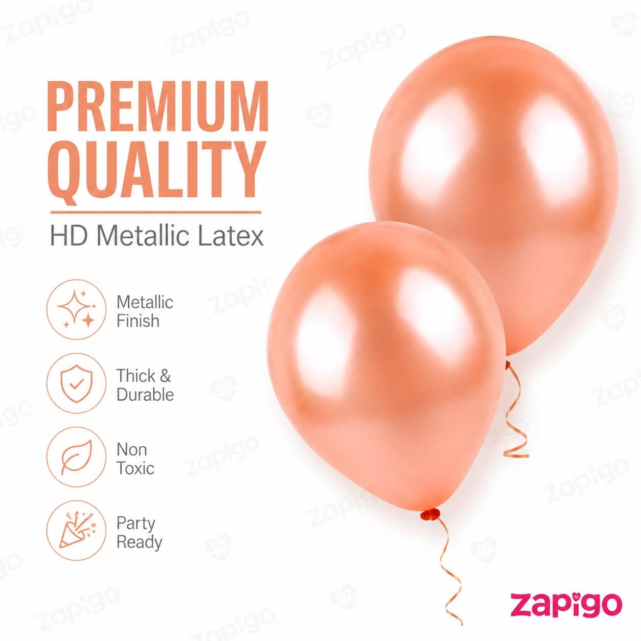 Balloonistics 25-Pack Metallic Pearl Finish Peach Latex Balloons – Shiny Soft Peach Balloons for Baby Shower, Bridal Shower, Boho Party & Elegant Decoration thumbnail 2