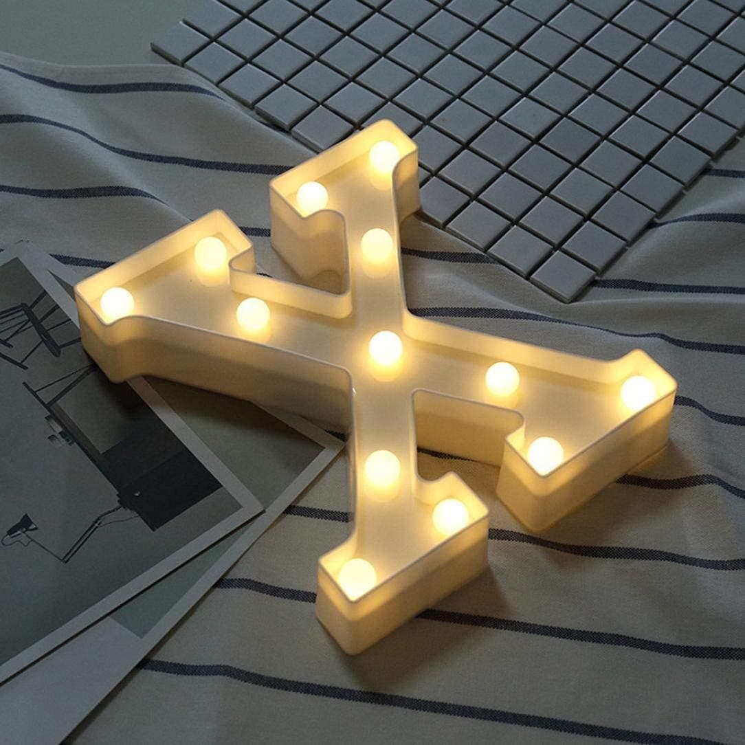 Balloonistics Warm White LED Marquee Letter X Light – 9 Inch Cordless Battery-Operated Standing Alphabet Sign for Birthday, Wedding & Personalised Home Decor thumbnail 2