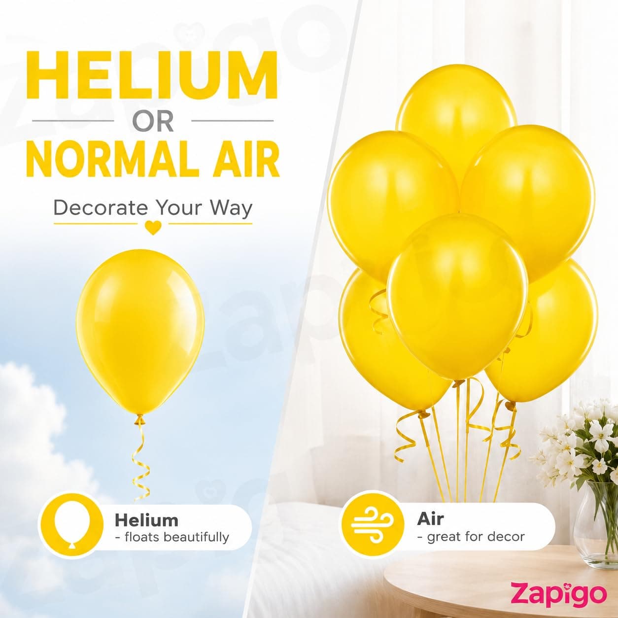 Balloonistics 10 Inch (Pack Of 50) Balloons for Birthday Decoration, Decoration for Weddings, Engagement, Baby Shower, 1st Birthday, Anniversary Party, Birthday Party supplies (Yellow) thumbnail 4